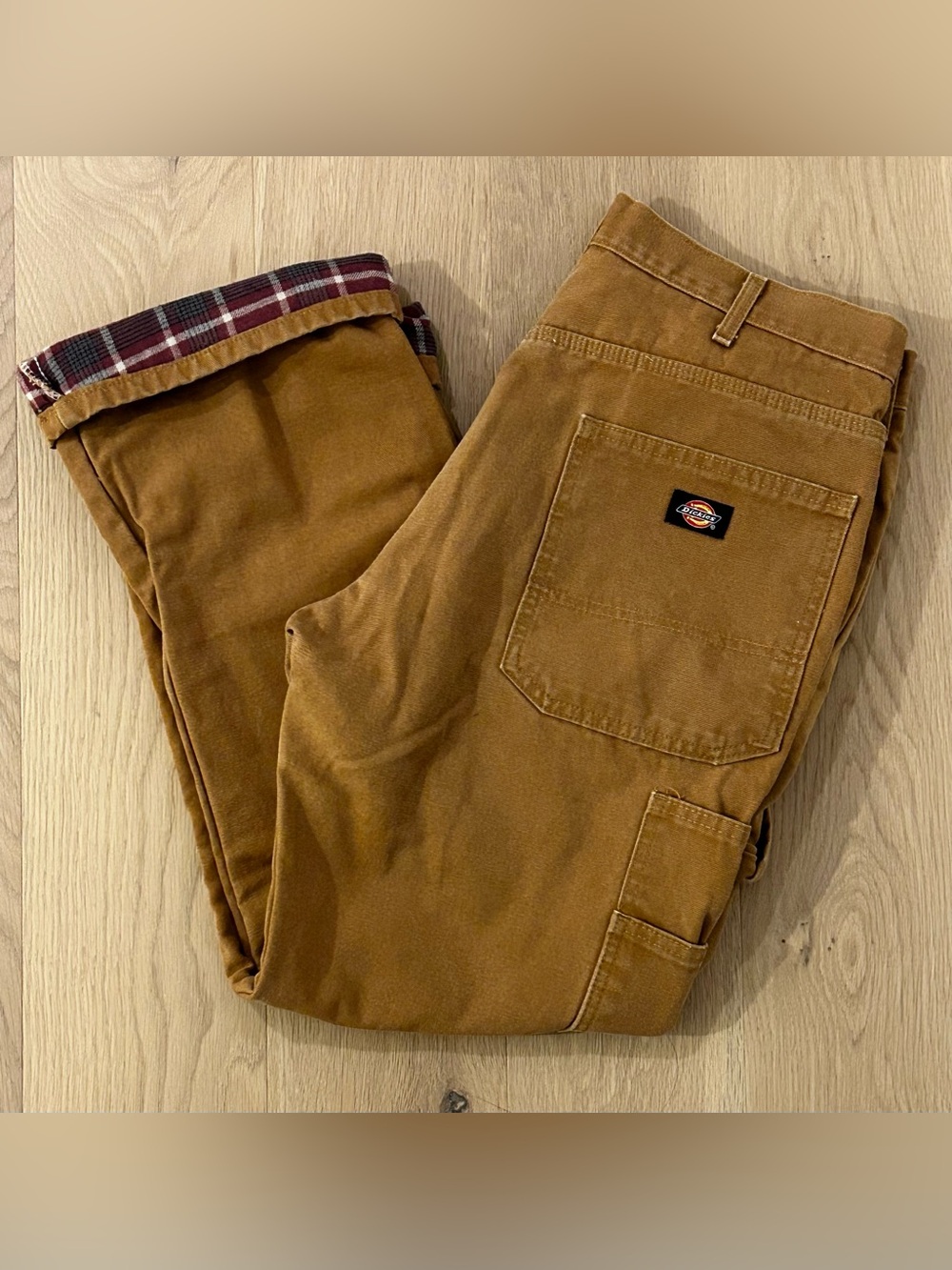 Dickies Flannel Lined Relaxed Fit Canvas Work Pants - Size 36x30